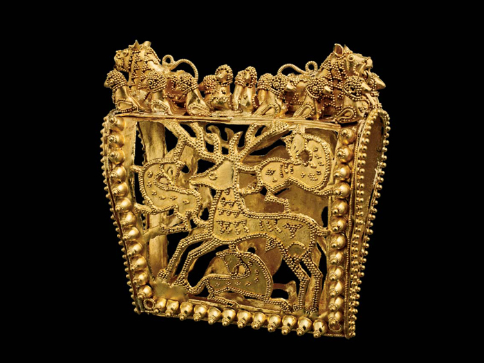 GOLD HEADDRESS ORNAMENT WITH OPENWORK DECORATION