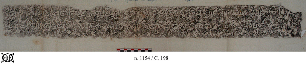 Photograph of one sheet under EFEO estampage n. 1154 (1/2), showing the anterior face of C. 198.