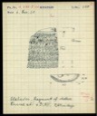 35. Field object card, Khafajah: fragment of a standing figure