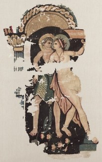 FRAGMENTS OF A HANGING REPRESENTING A SATYR AND MAENAD