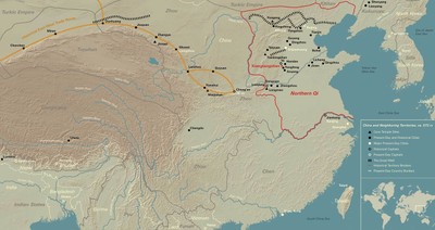 Map of China ca. 572 CE