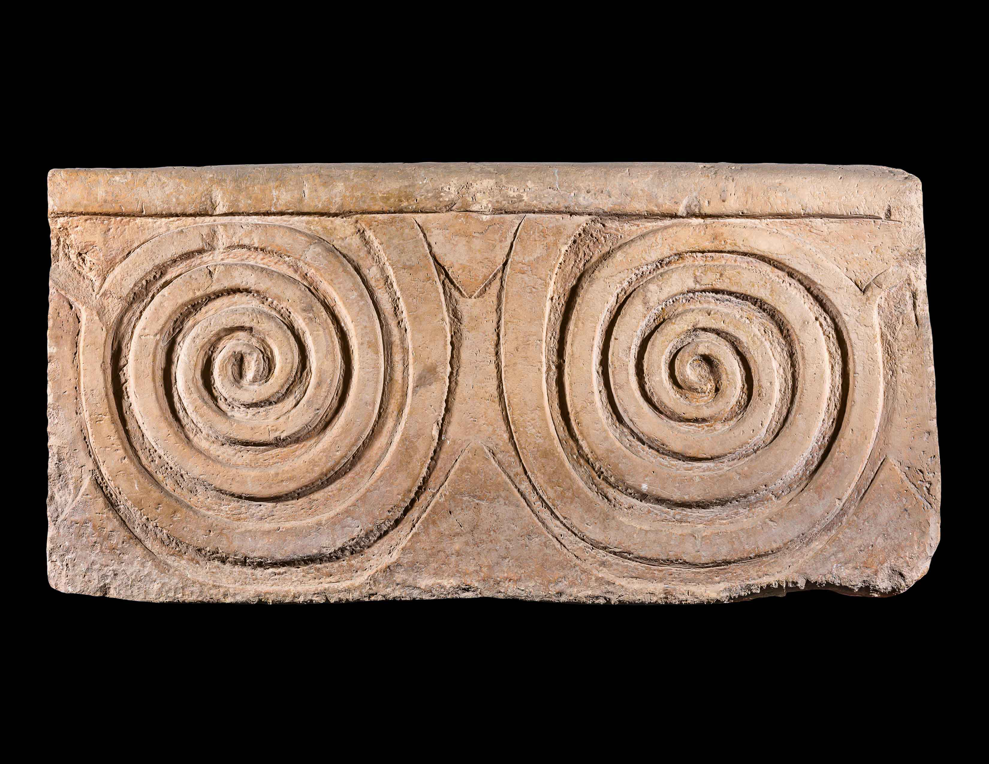 Sill Stone with Paired Spirals