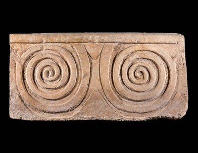 Sill Stone with Paired Spirals