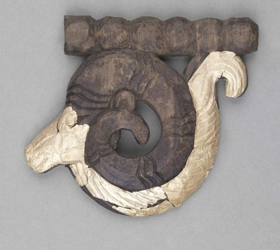 Plaque of Argali Head Suspended from Ribbed Bar from Horse Tack