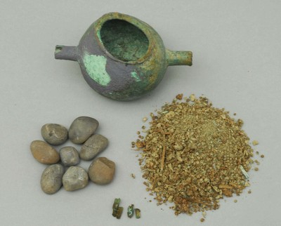 Pipe for Smoking Hemp, with Eight Pebbles