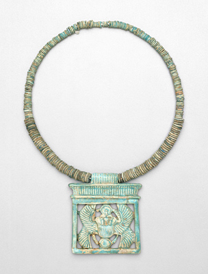 Necklace with Winged Scarab Amulet