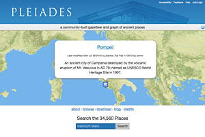 home page of the Pleiades project
