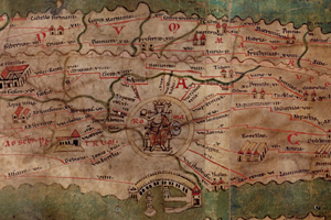 detail from Peutinger's Roman map