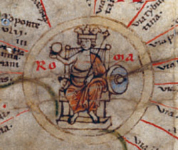 Detail from the Peutinger Map, showing Rome
