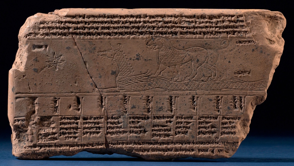 Late Babylonian Astrological Tablet with Drawings of Constellations and ...