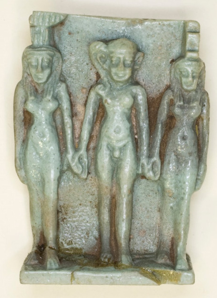 Amulet of the Goddess Nephthys, the God Horus as a Child, and the Goddess Isis 