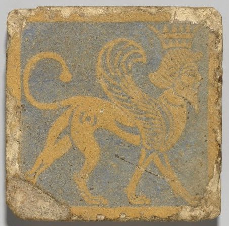 Tile Depicting a Sphinx