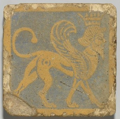 Tile Depicting a Sphinx