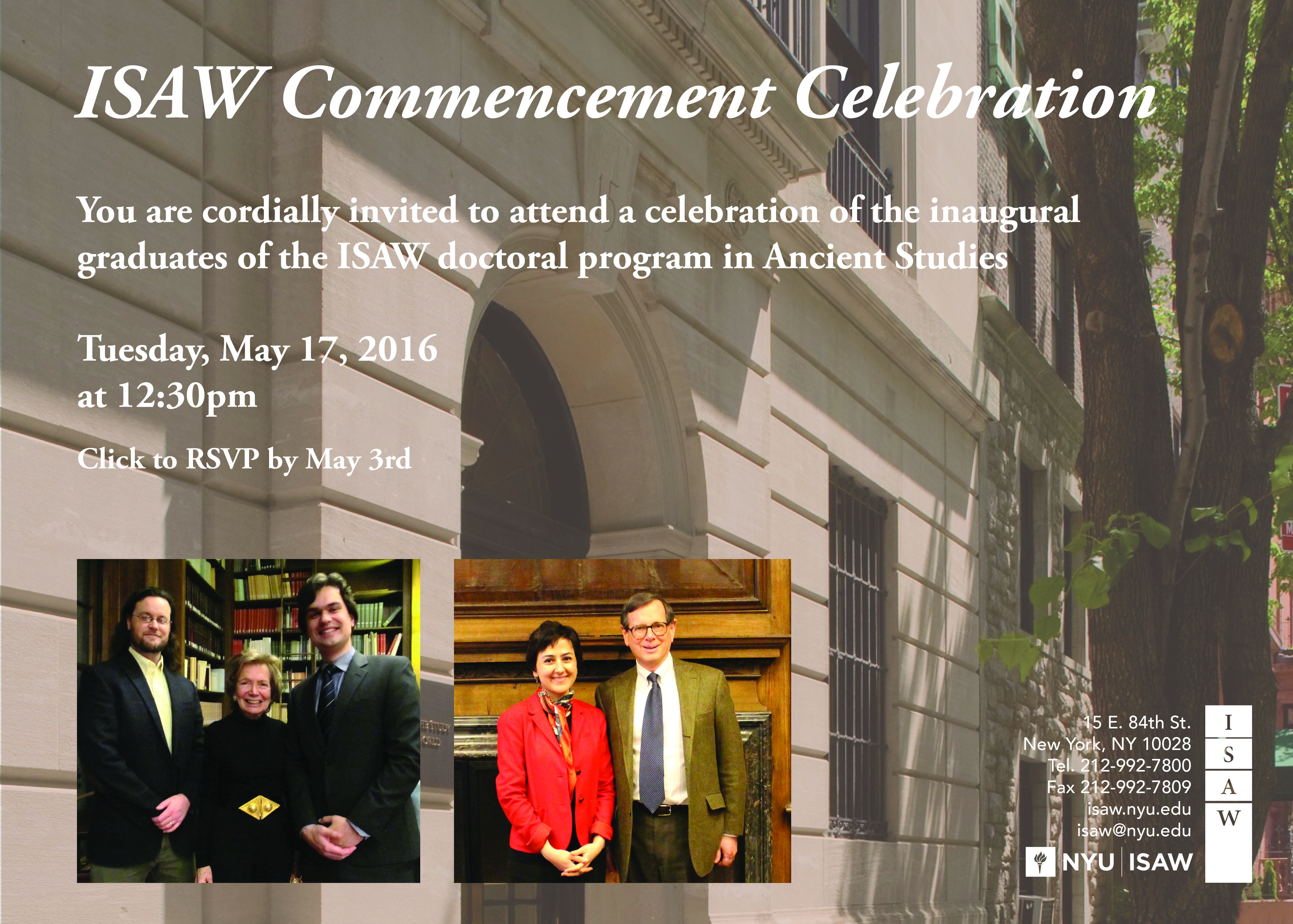 ISAW Commencement Luncheon Reminder