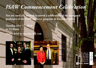 ISAW Commencement Reminder 5.10.16