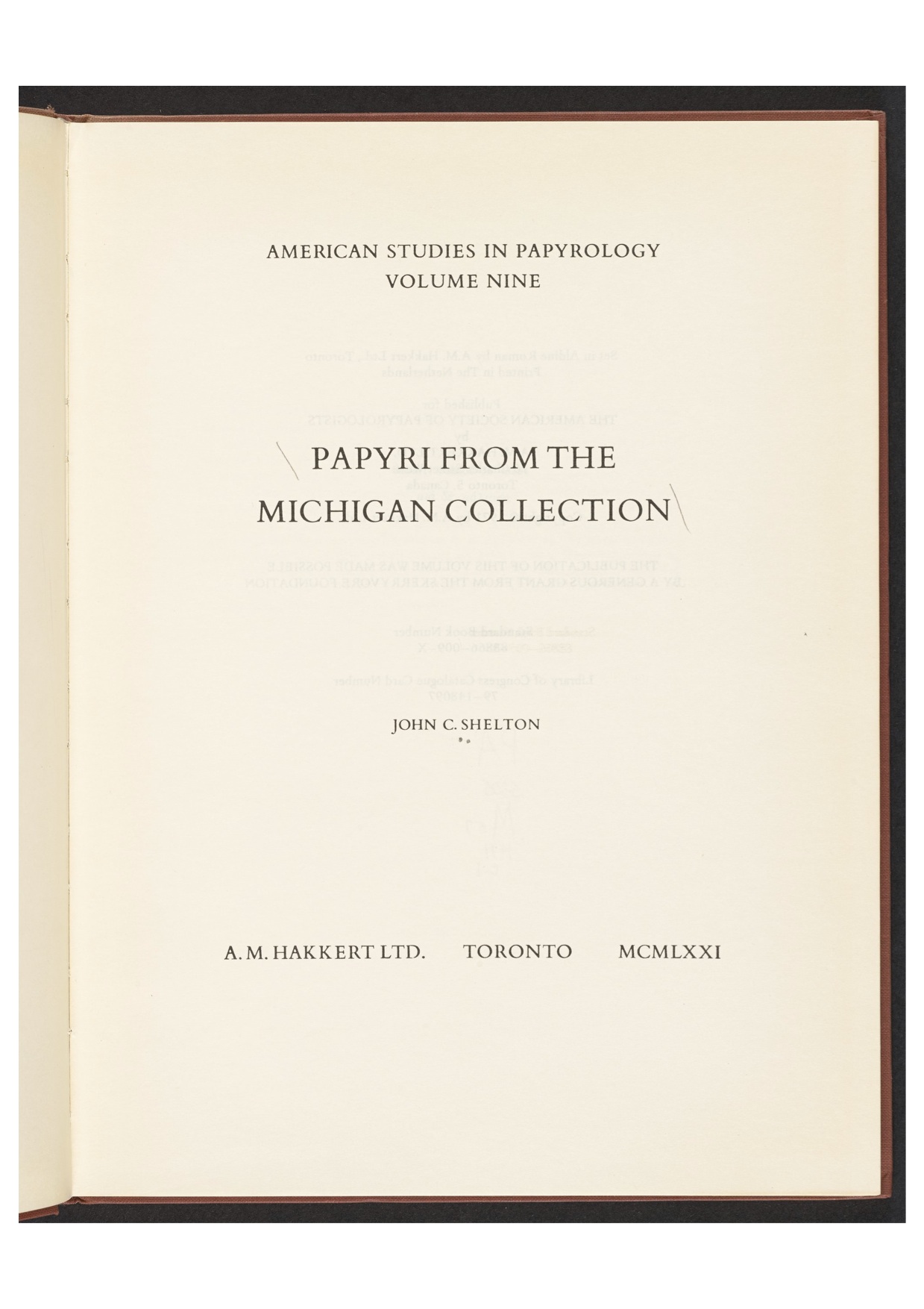 American Studies in Papyrology now available in the Ancient World Digital Library
