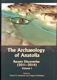 Cover of the book "Archaeology of Anatolia: recent discoveries (2011-2014)," showing a three-dimensional computer illustration of an archaeological site.