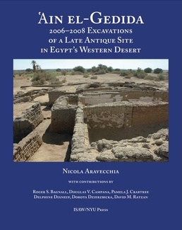 Book cover showing an archaeological site surrounded by a blue border.
