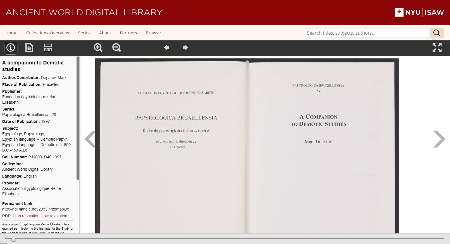 Association égyptologique Reine Elisabeth publications now available in AWDL