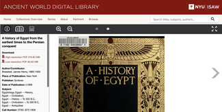 This screenshot of the AWDL website shows one of the recently added titles, "A History of Egypt"