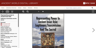 This screenshot of the AWDL site shows one of the recently added titles, Representing Power in Ancient Inner Asia