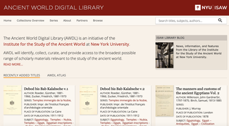 This image shows a screenshot of the AWDL home page which features recently added titles such as the Debod bis Bab Kalabsche volumes.