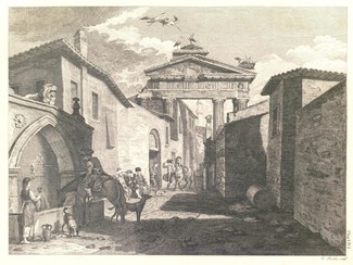 “Doric Portico at Athens [Gate of Athena Archegetis].” Stuart and Revett. Antiquities of Athens, vol. 1, chap. 1, pl. 1.