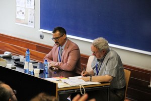 David Ratzan and Peter van Minnen at the 28th International Congress of Papyrologists, Barcelona, 2016