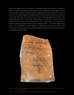Back cover of Ostraka in the Collection of New York University