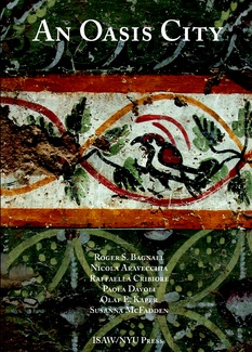 Book cover showing photo of painted fresco with bird