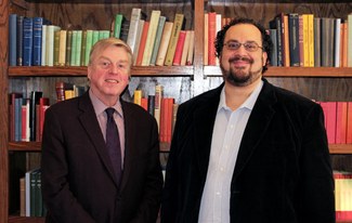 Professor Alexander Jones and doctoral candidate David Danzig of ISAW