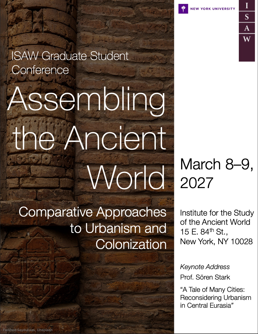 ISAW Graduate Student Conference: Assembling the Ancient World: Comparative Approaches to Urbanism and Colonization