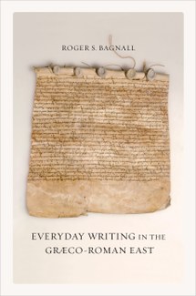 Front cover of Bagnall's book, which displays the title and author information in large, black type over a photograph of a papyrus document whose text is visible, but not readily readable in this image.