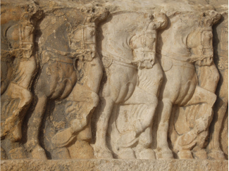 Detail of the Sasanian rock-relief Bishapur III