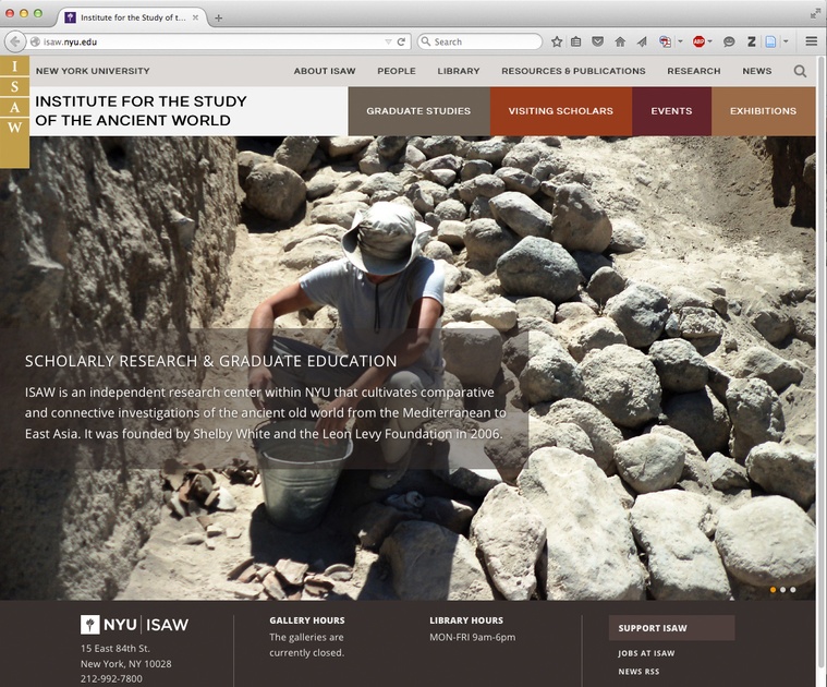 Website Upgrades — Institute for the Study of the Ancient World