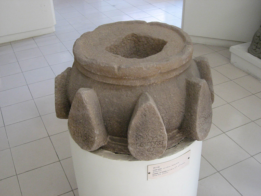 General view of the object bearing inscription . Taken at the Museum of Cham Sculpture by Arlo Griffiths on .