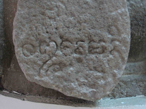 Segment (1/8) of inscription . Taken at the Museum of Cham Sculpture by Arlo Griffiths on .
