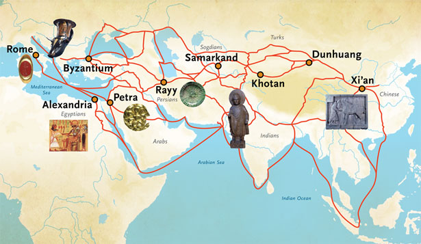 byzantine empire trade routes map