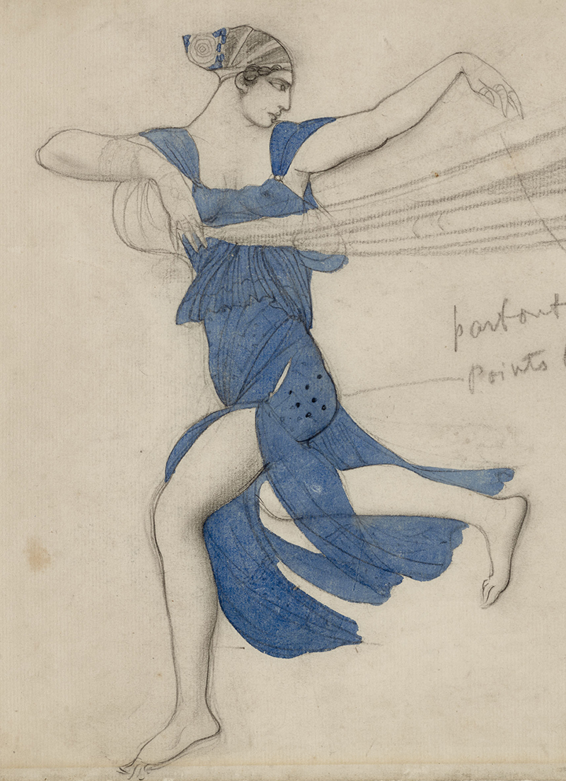 Léon Bakst Costume Design for Tamara Karsavina as Chloé