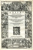 Title page from Galeni sexta classis eam chirurgie partem amplectitur, que ad cucurbitulas scarificationes, hirudines, deriuationem, reuulsionem, ac phlebotomiam spectat (Venice, 1550).