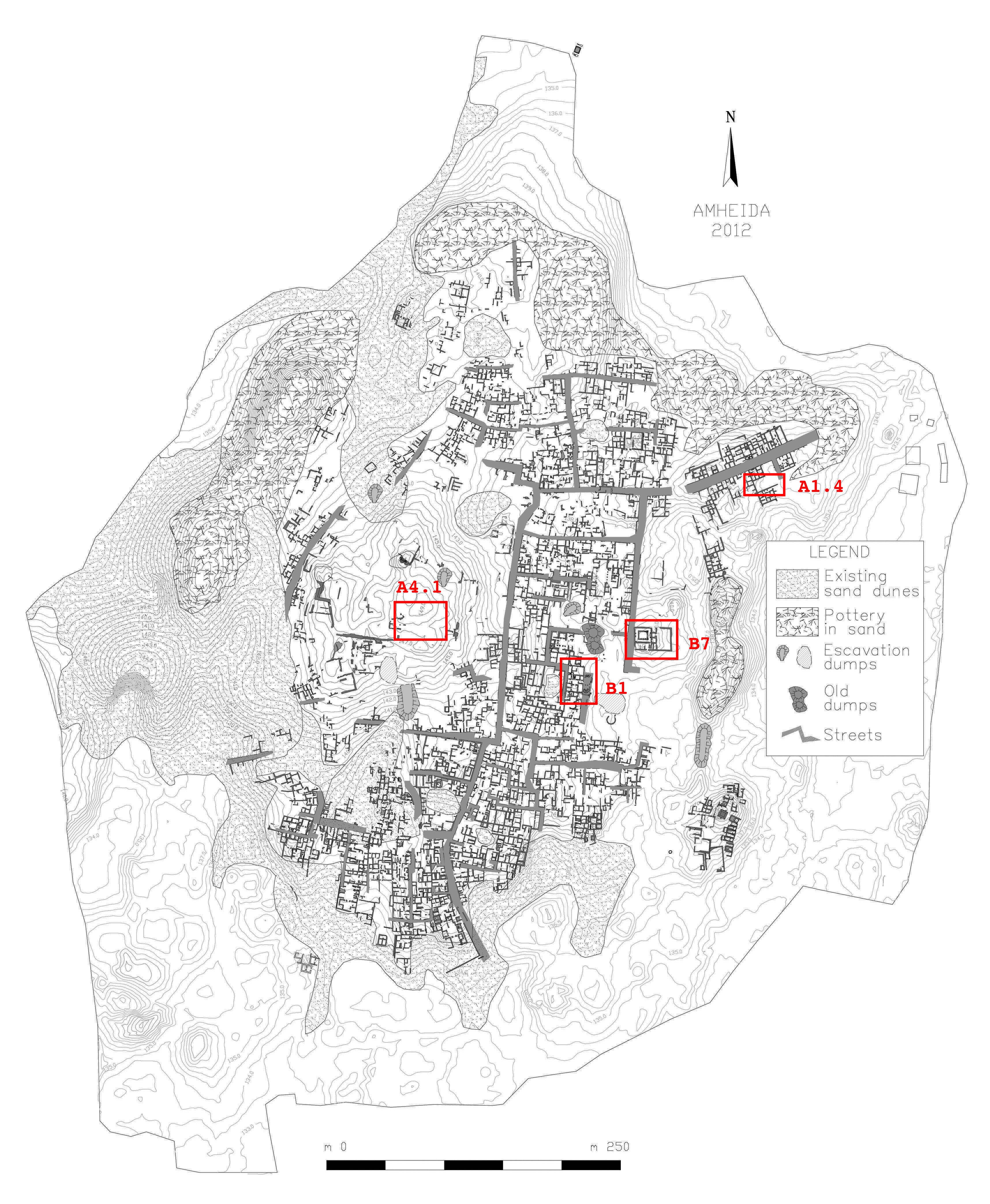 map of amheida excavation area