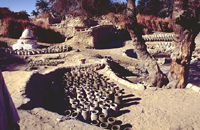 Fig.5 Potters Quarter, al-Qasr. Note the shrine to Sheikh Qenawi in the upper left corner.