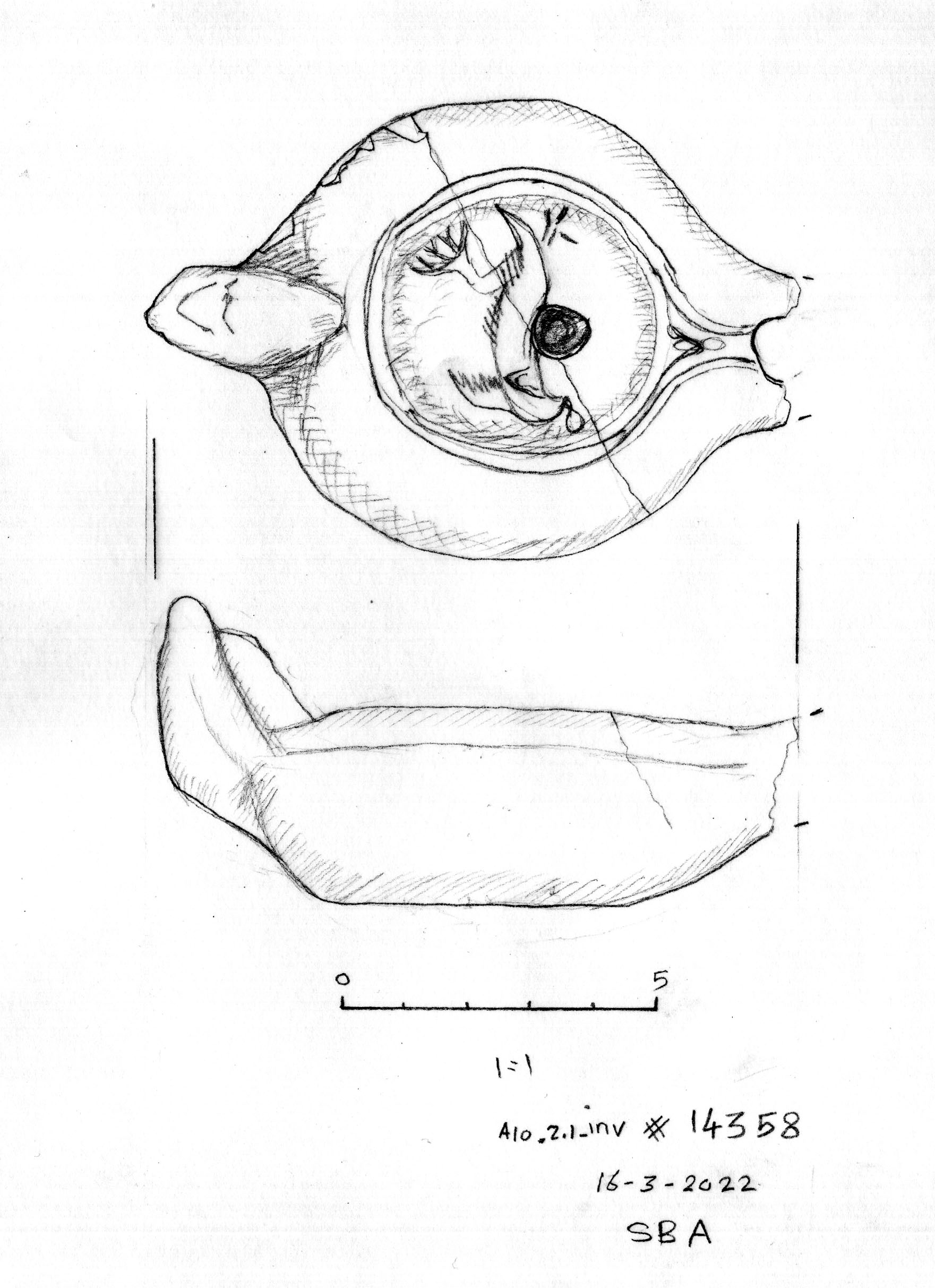 pencil drawing of a roman lamp