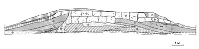 Fig. 7. Section through the oasis wall near Il'mirza-tepa