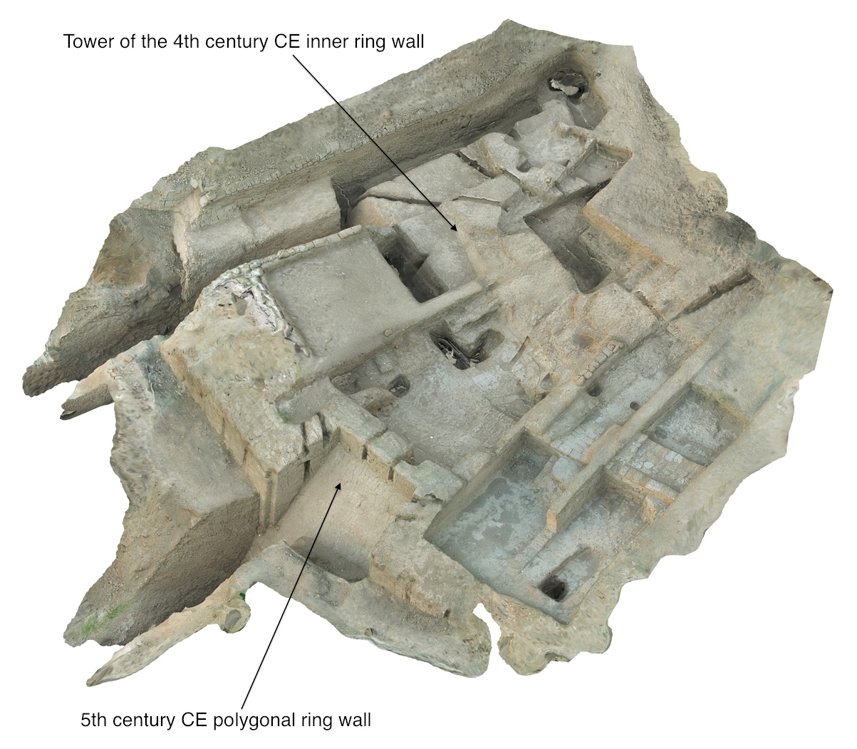 Adzhvandi-tepa. 3-D view of the excavation in progress