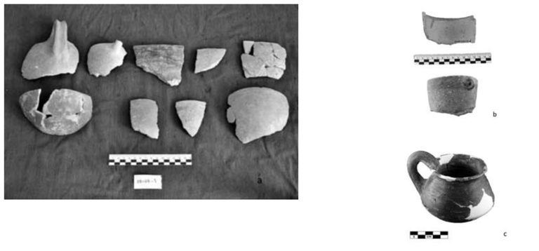  Left: EBA red-burnished samples from deep sounding; Right: EBA Anatolian Metallic Ware with small lug handle.